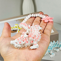 3D Printed Dragon Toy Models Creative Cherry Blossom Dragon Desktop Decoration Ornaments Surprise Dragon Figurines Gift for Kids