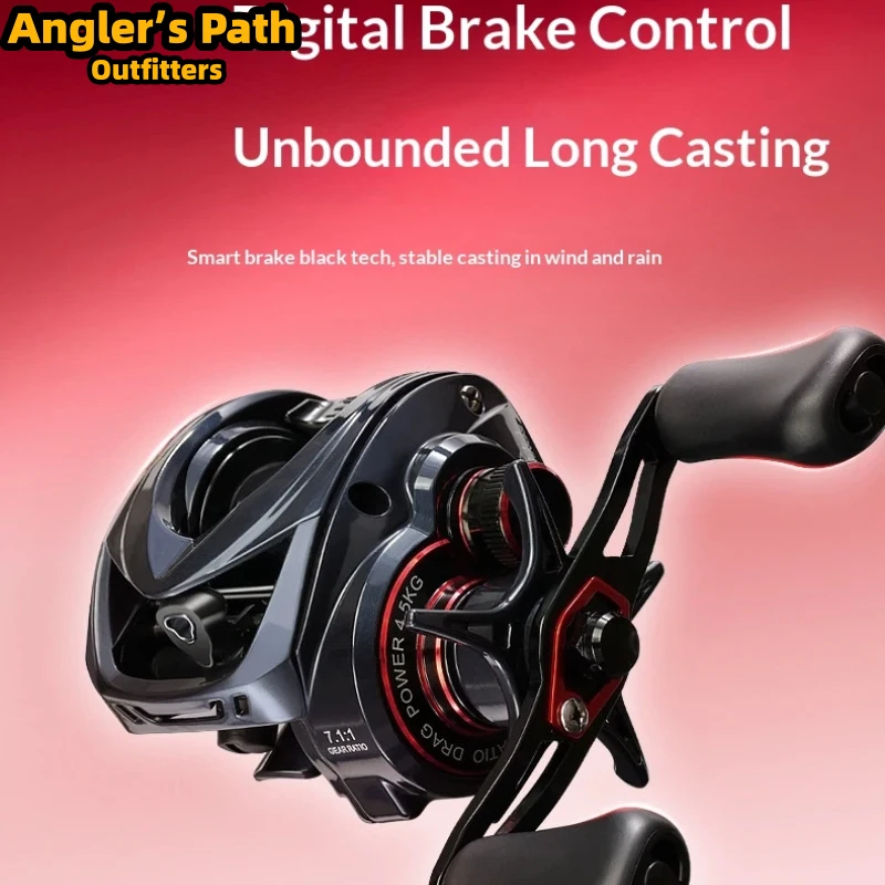 Chiren Baitcasting Reel Dc Electronic Brake Anti Backlash Long Casting Metal Spool Audible Click For Adult Angler Fishing
