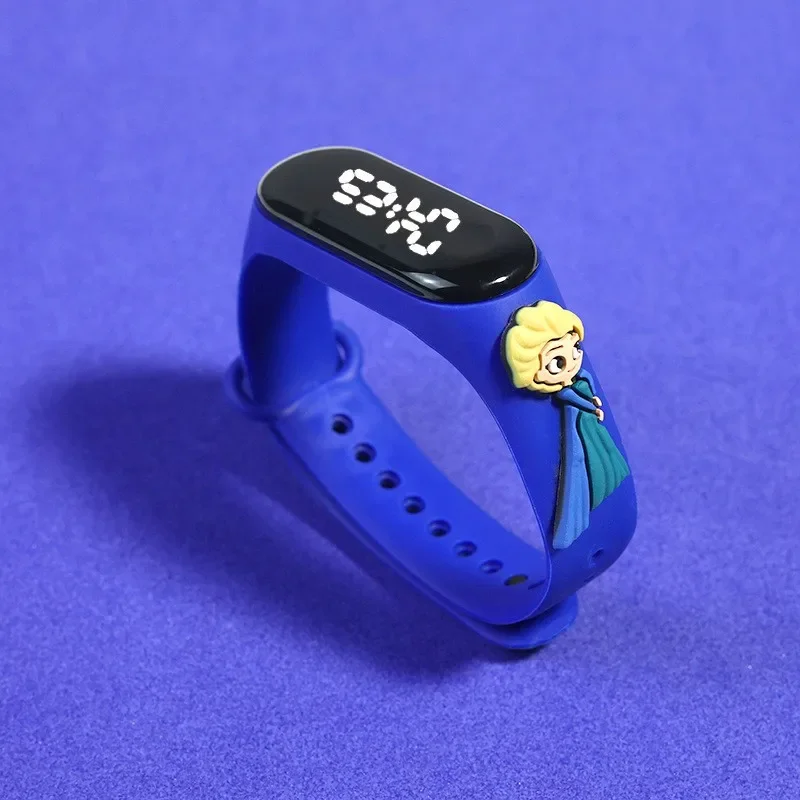 New Disney Frozen Princess Mickey Mouse Avengers Spiderman LED Kids Sports Touch Cartoon Electronic Watch Boys Girls Toys Gifts