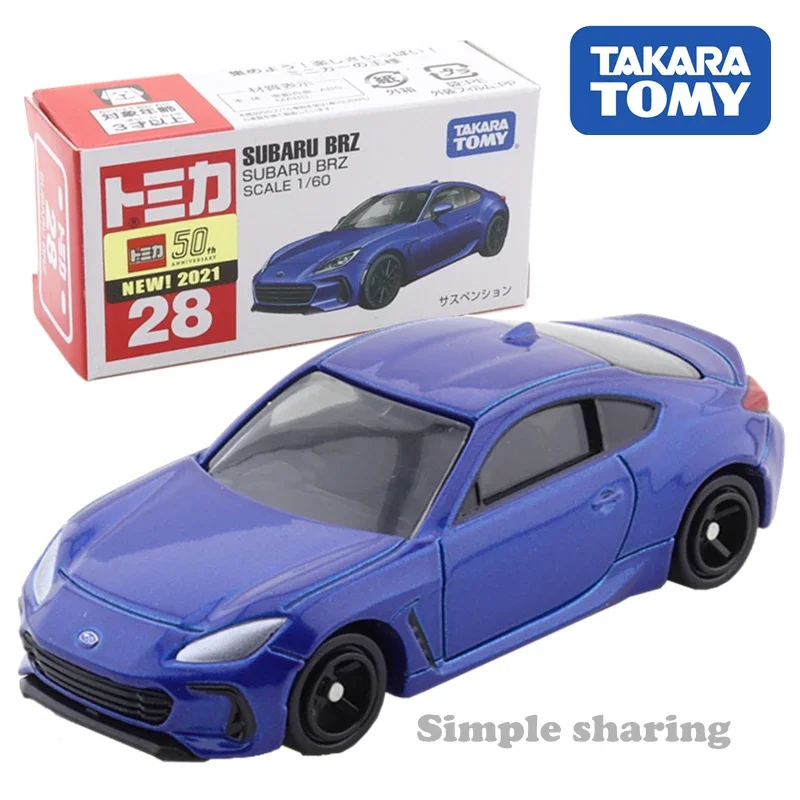 Takara Tomy Tomica No.28 SUBARU BRZ Cars Hot Pop 1:64 coche de juguete de aleación, vehículo de Motor, modelo de Metal fundido a presión para niños