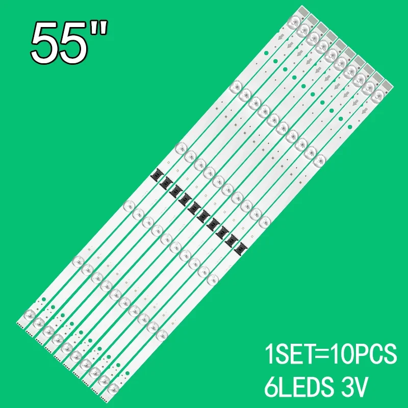 

10PCS LED Backlight Strips 6LED For SONY 55 inch KD-55XH8096 KD-55XH8196 XBR-55X800H I-5500SY80062-VC YSAS055CN001 LM41-01056A