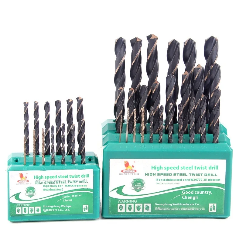 

Damaly, High Speed Steel Twist Drills, Set of 13/19/25 Hand Drill Bits