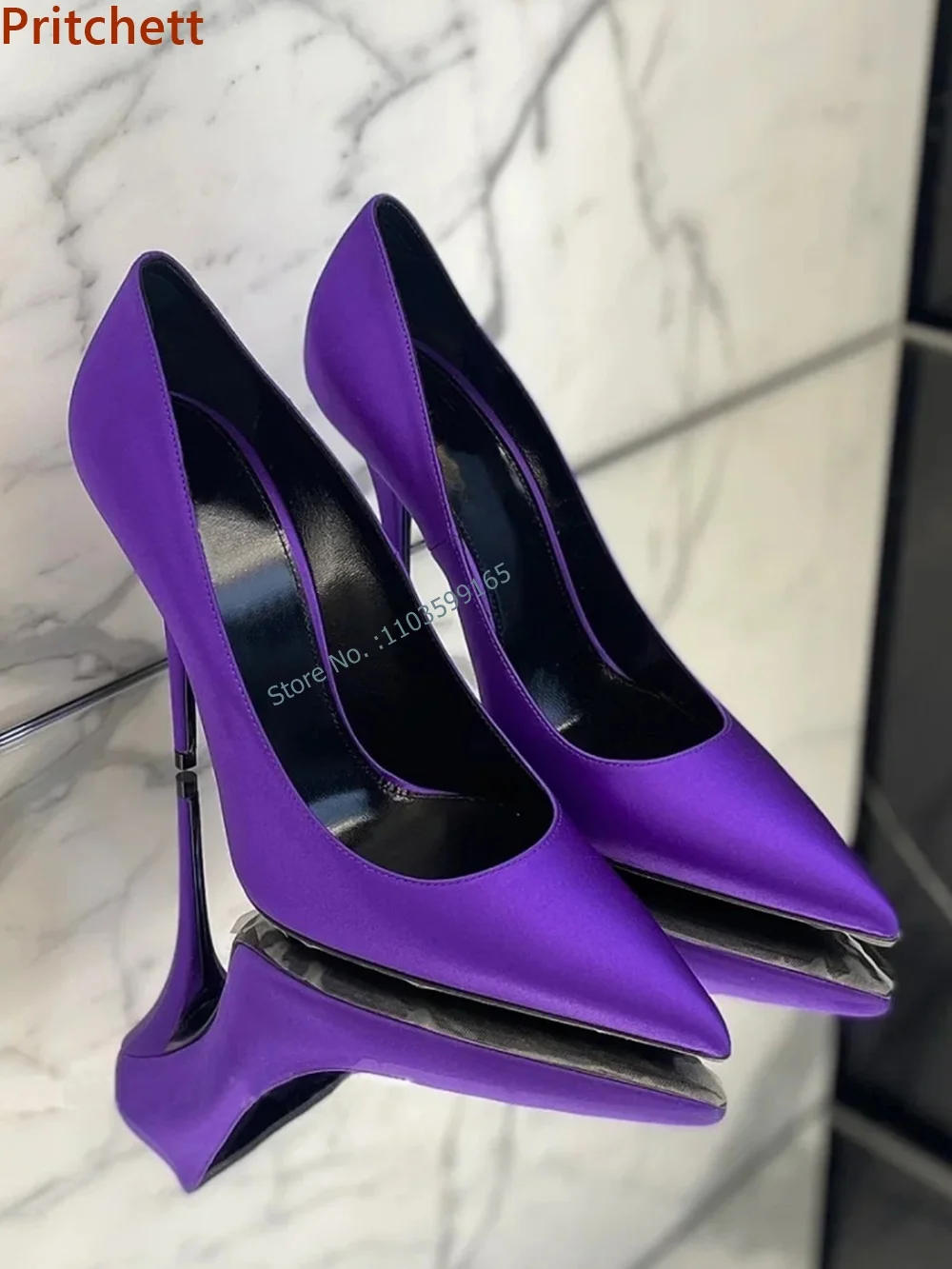 

Solid Shallow Pimps Pointy Toe Solid Rose Purple Thin Heels Slip On Stiletto Shoes Women Luxury Elegant Runway Party Shoes 2024