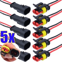2 Pin Way Plug Waterproof Automotive Car Wire Electrical Connectors Plug with Wire for Car Motorcycle Scooter Marine 2/10pcs