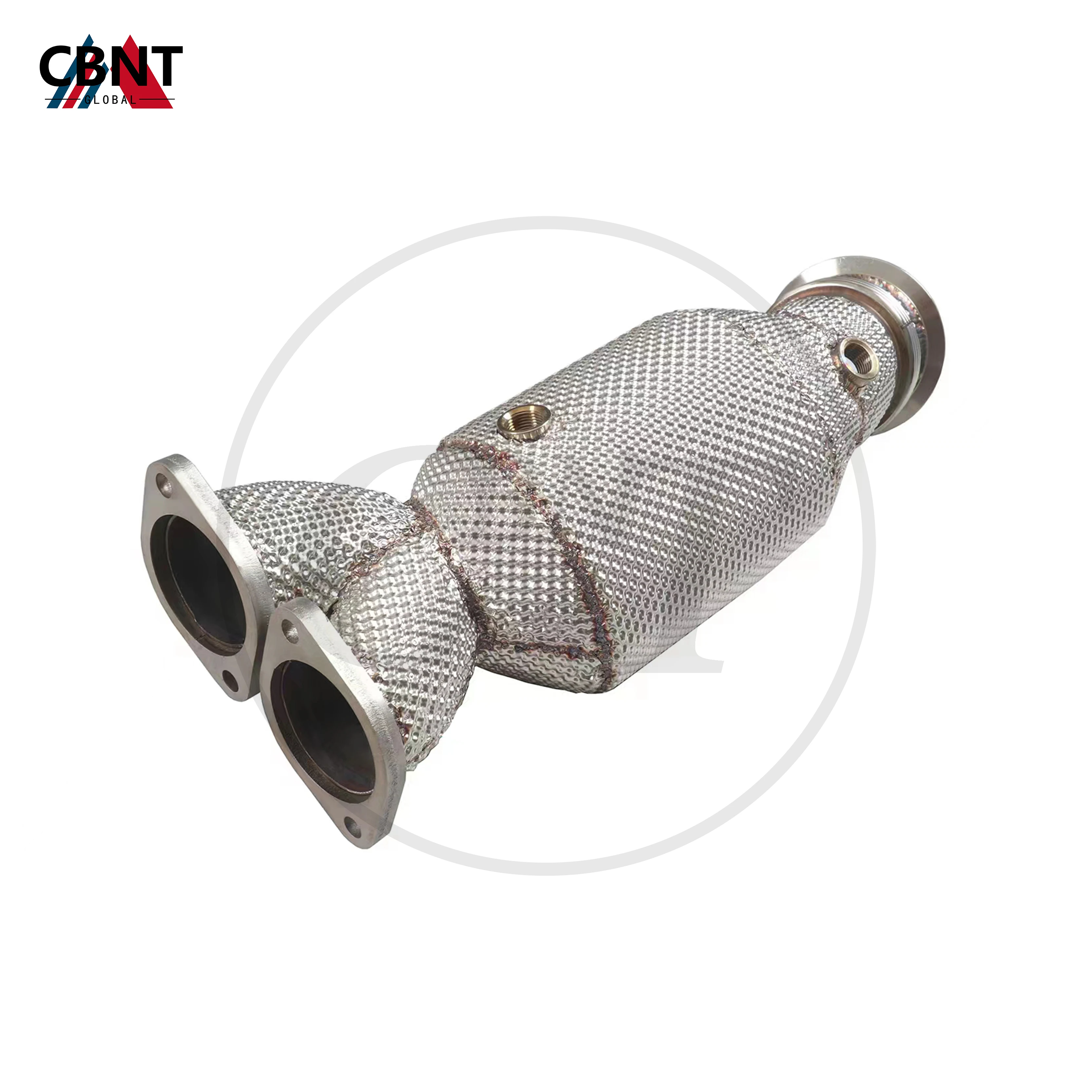 CBNT Exhaust System with Heat Shield for BMW E90 E92 E93 N55 335i 3.0T Catted/Catless Downpipe SS304 Performance Exhaust-pipe