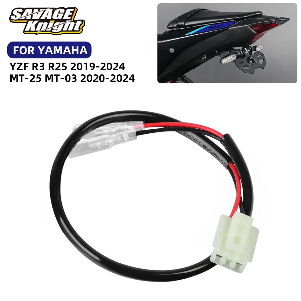 

MT-25 MT-03 License Plate Light Wire Cable Plug Adapter Connector for Yamaha MT03 MT25 YZF-R25 YZF-R3 MT 25 03 YZF R25 2019-2024