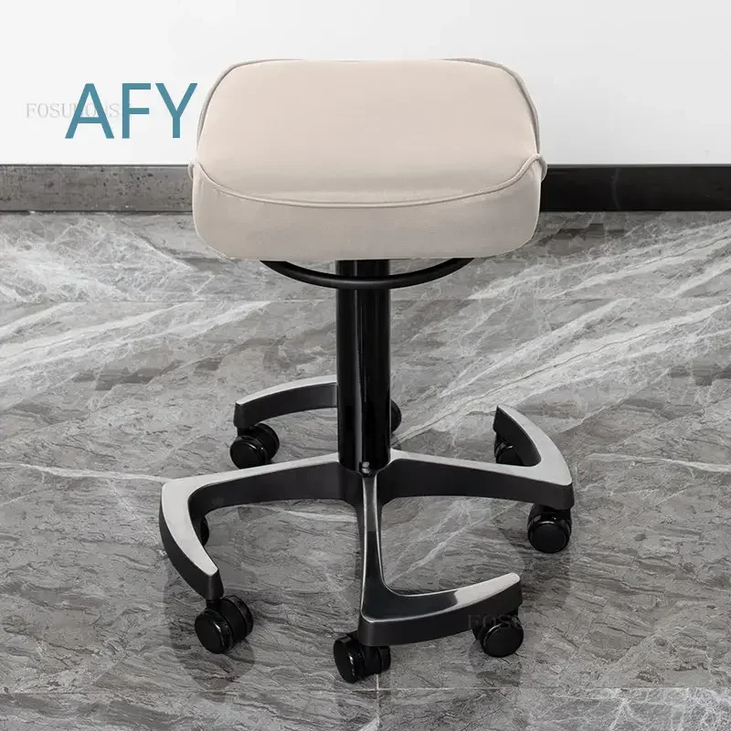 Rotating Lifting Makeup Chair with Wheels for Beauty Salon Hairdressing Barber Shop Home Manicure Pedicure Nail Studio Salon