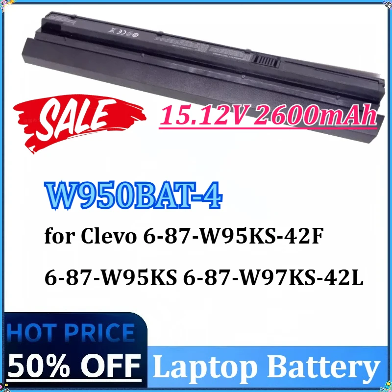 

Новый обновленный аккумулятор для ноутбука 15,12 В 2600 мАч W950BAT-4 для Clevo 6-87-W95KS-42F 6-87-W95KS 6-87-W97KS-42L 4ICR18/65 Bateria