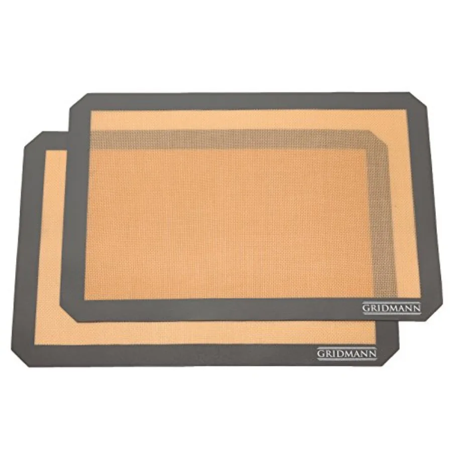

Pro Silicone Baking Mat - Set of 2 Non-Stick Half Sheet 16-1/2" x 11-5/8" Food Safe Tray Pan Liners