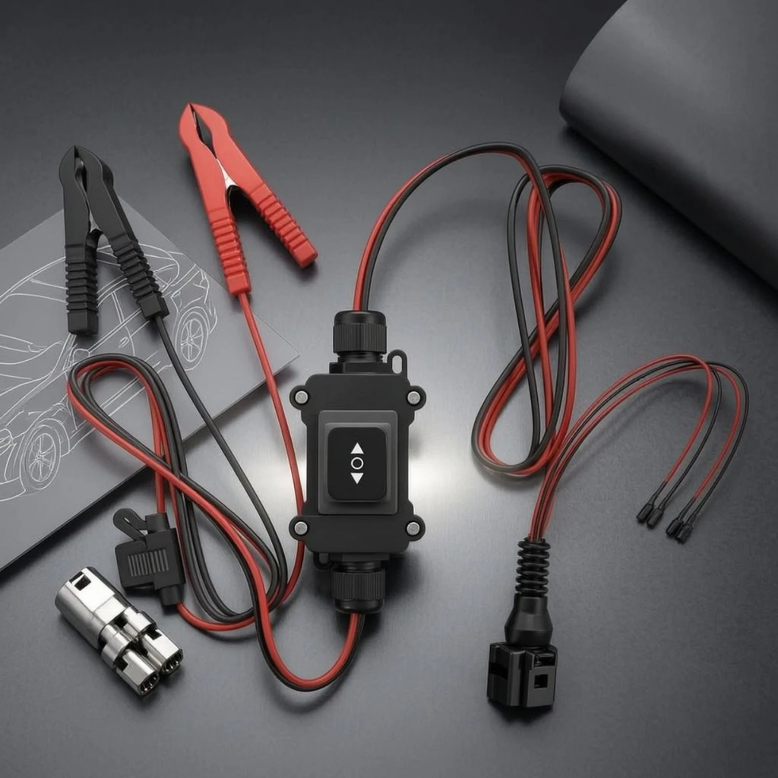 Automotive Test Lead Kit Fuse Holder Motor Test Tool Motor Drive Tester Wired Testing Accessory Compact for Auto Repair Workers
