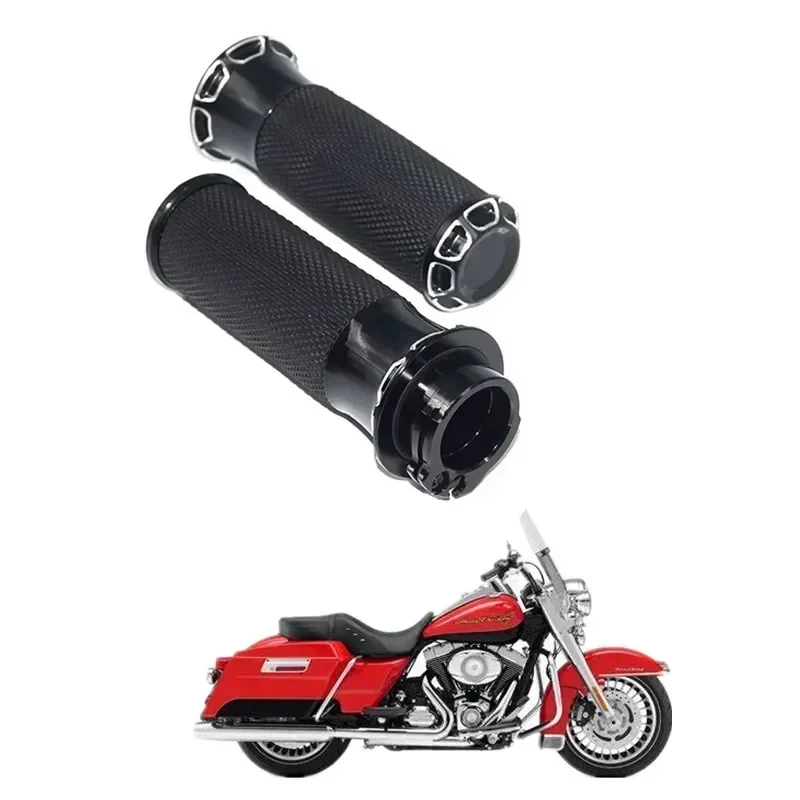 

For Harley Touring Road King FLHR Softail Deluxe FLSTN Breakout FXSB Grips Electronic Cable Model Grips Black 1" Handle