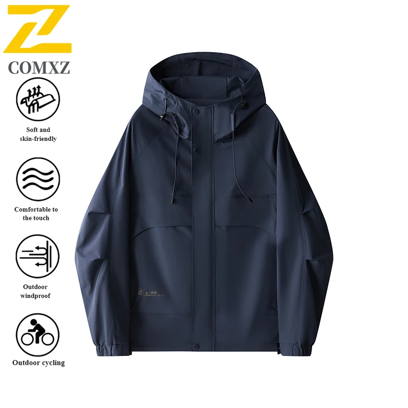 

EiAO Jacket Men's American Workwear Waterproof Windproof Multi-Pocket Outdoor Coat for Hiking Camping Fishing Urban Adventure