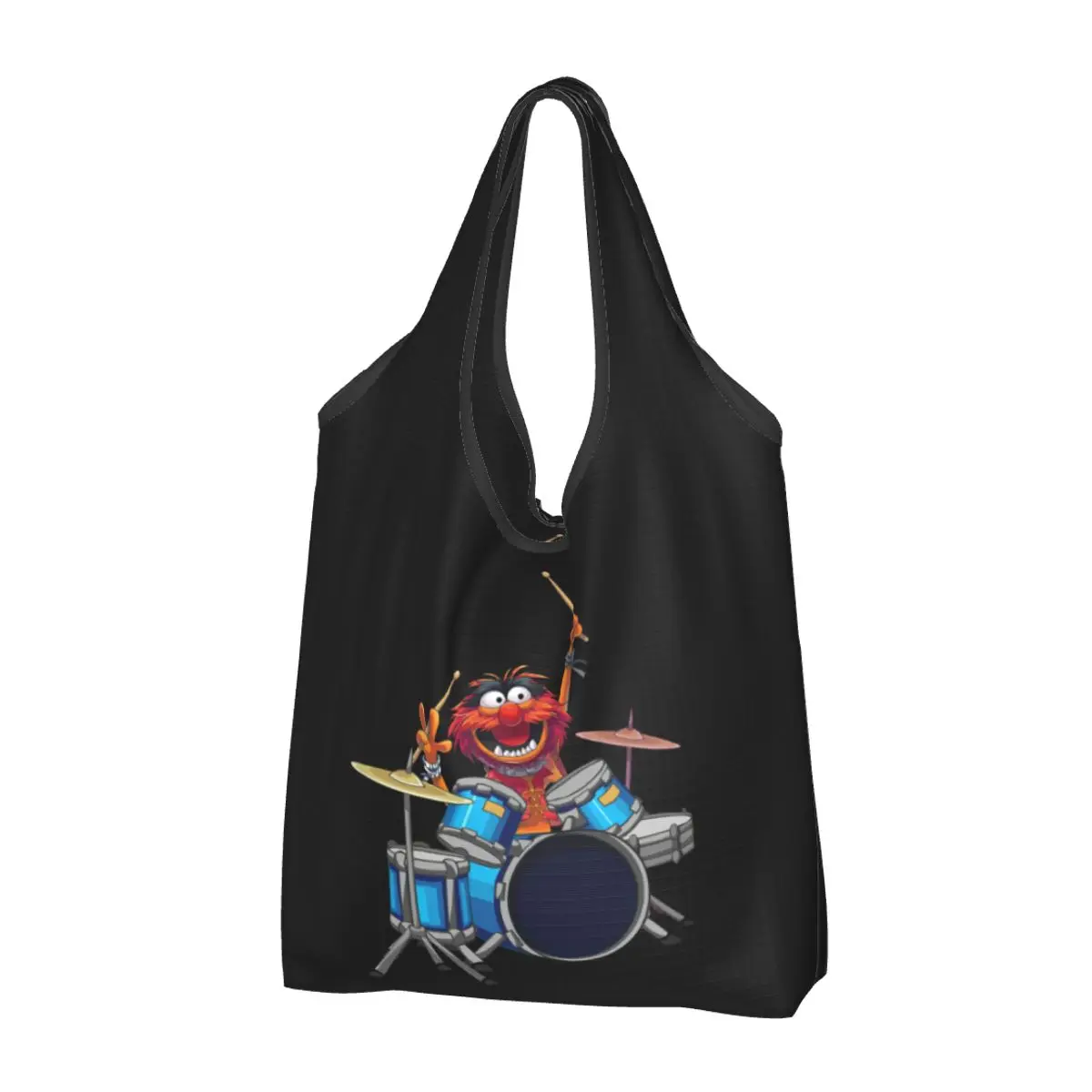 Animal Drummer The Muppets Show Portable Tote Shopping Bags Foldable Shopper Bag Grocery Handbag Shoulder Bag