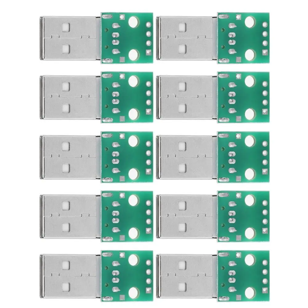 10PCS 4 Pins USB Type a To DIP Adapter Board 2.54mm Pitch Multifunctional Converter Board Mini USB Type a Male Plug To DIP