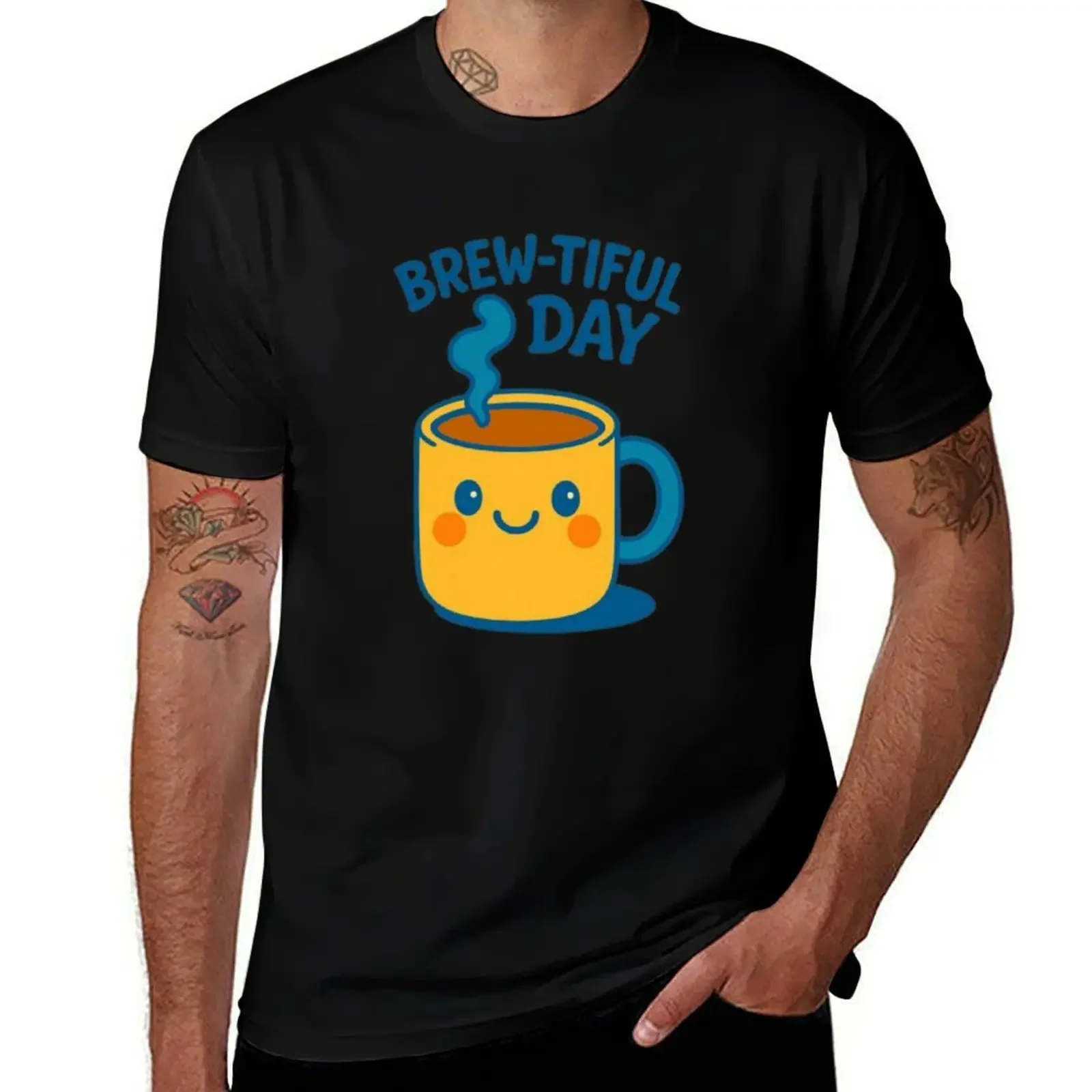 

Brew-tiful Day: Start Your Morning with a Smile T-Shirt oversizeds cute clothes Personalized t-shirt men clothes
