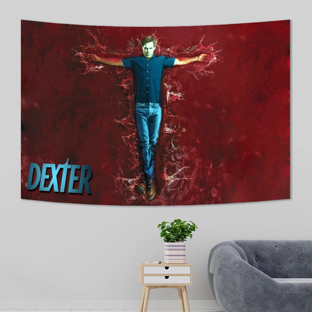 Dexter Michael C.Hall Classic TV popular Poster Tapestry wall hanging Room Decoration Retro Art bohemian decor kpop