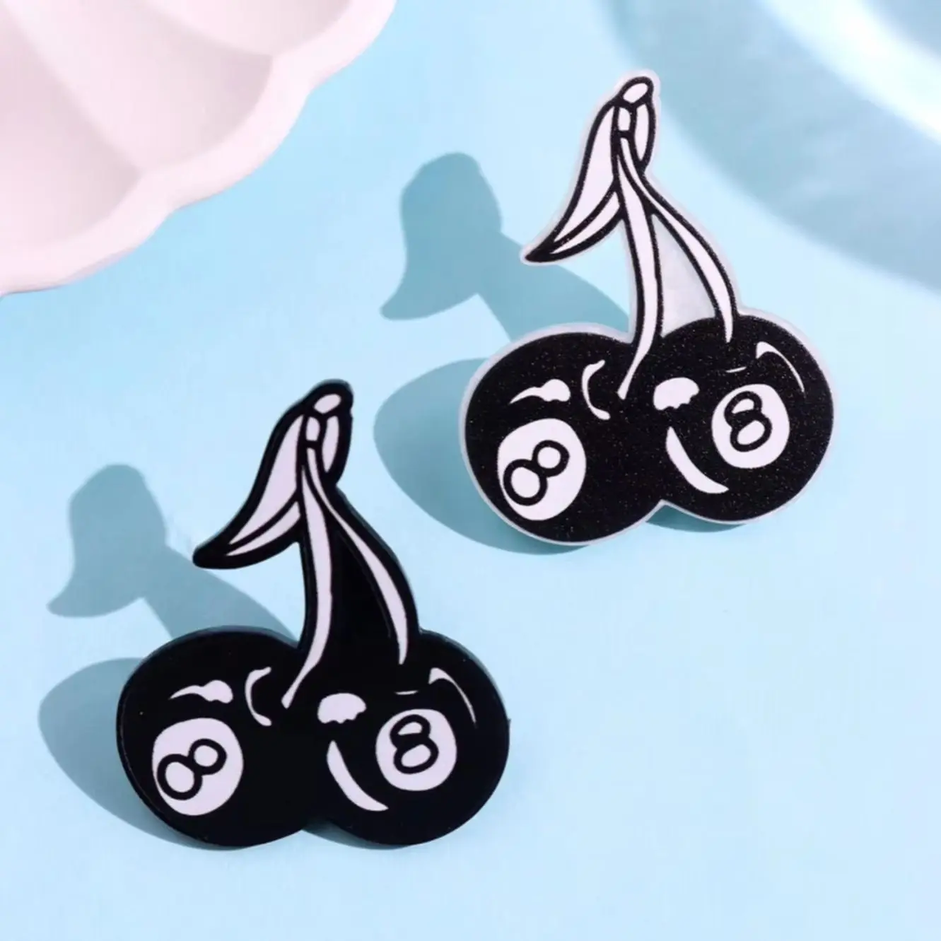 Creative Black Bowling Themed Cherry Earrings Unique Geometric Sweet Edgy Earrings for Women Perfect for Parties Gifts Outings