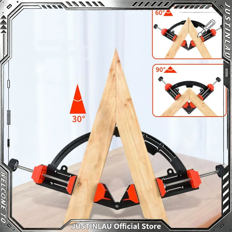 JUSTINLAU 90° Adjustable Expandable ABS Plastic Corner Frame Clamp Woodworking for Picture Framing & Pipe Clamping Projects