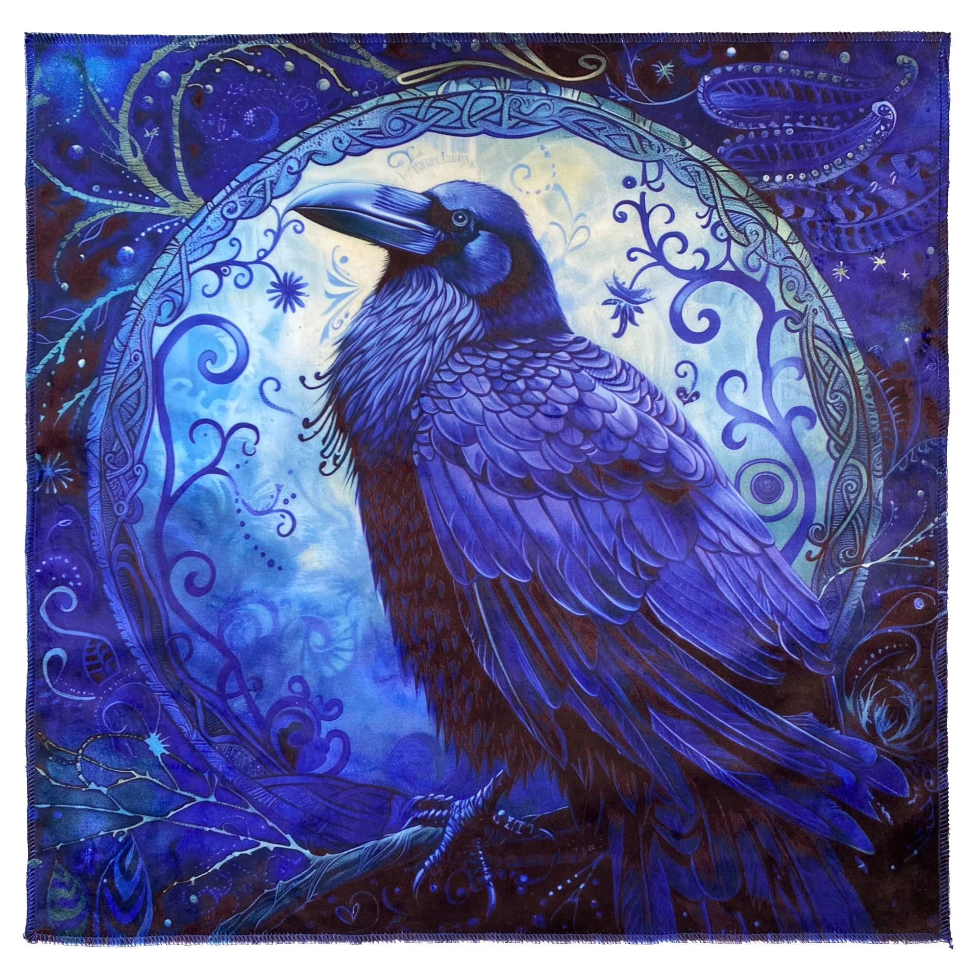 VIKAMA Mysterious Crow Celtic Pattern Tablecloth Dark Witch Style Tarot Ceremony Cloth Decorative Tibro Brand Tablecloth