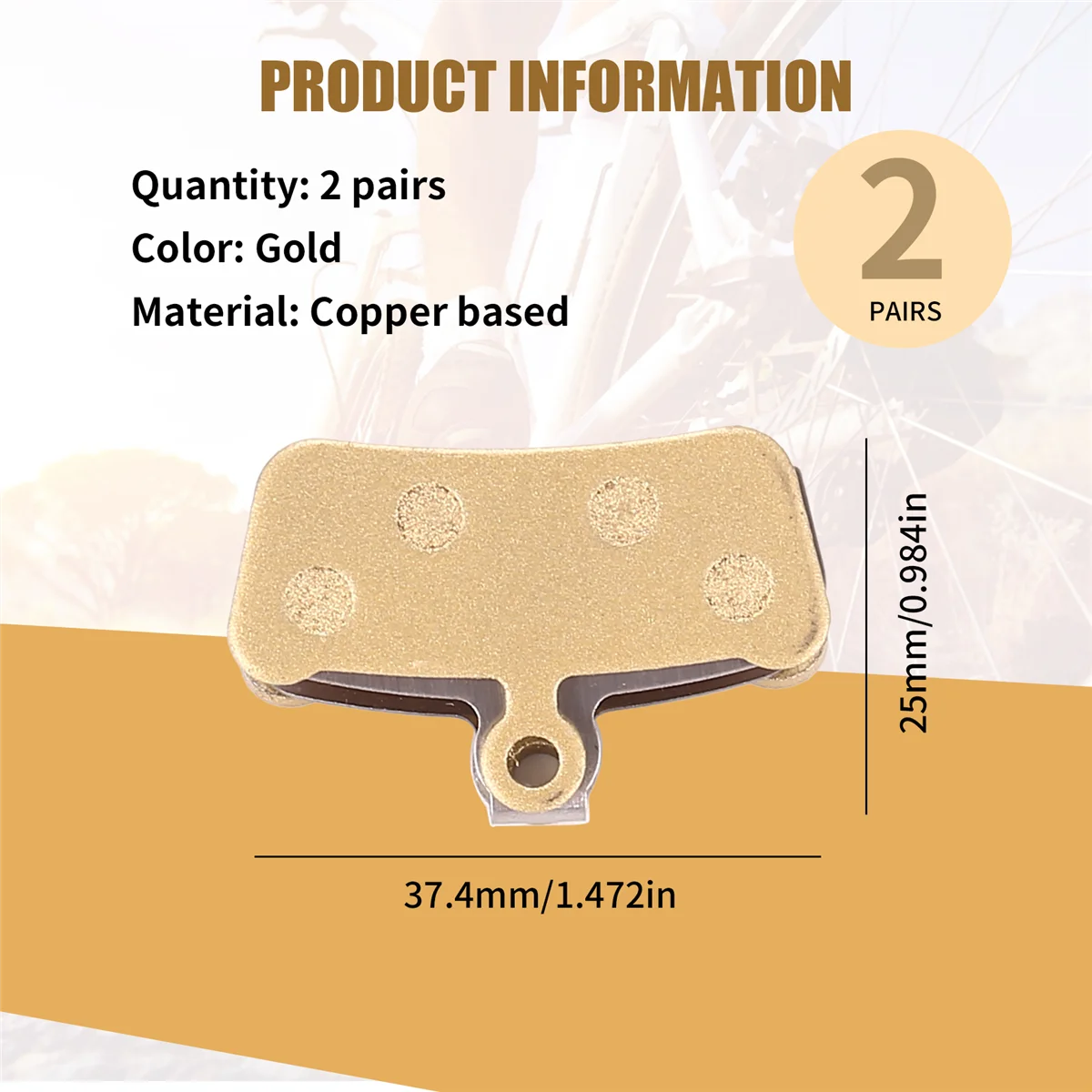 RIRI 2 Paar Mountainbike-Scheibenbremsbeläge aus Metall für SRAM Guide RSC/RS/R Avid XO E7 E9 Trail 4 Kolben