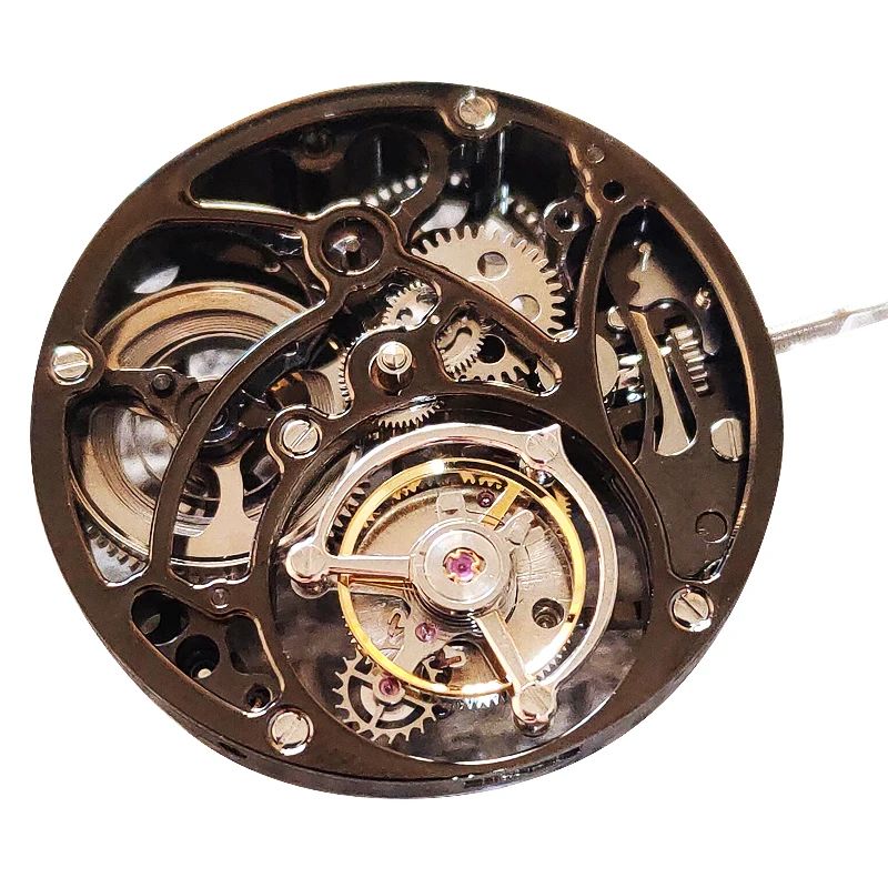 tourbillon movement handwind hollow out diameter 33mm black color