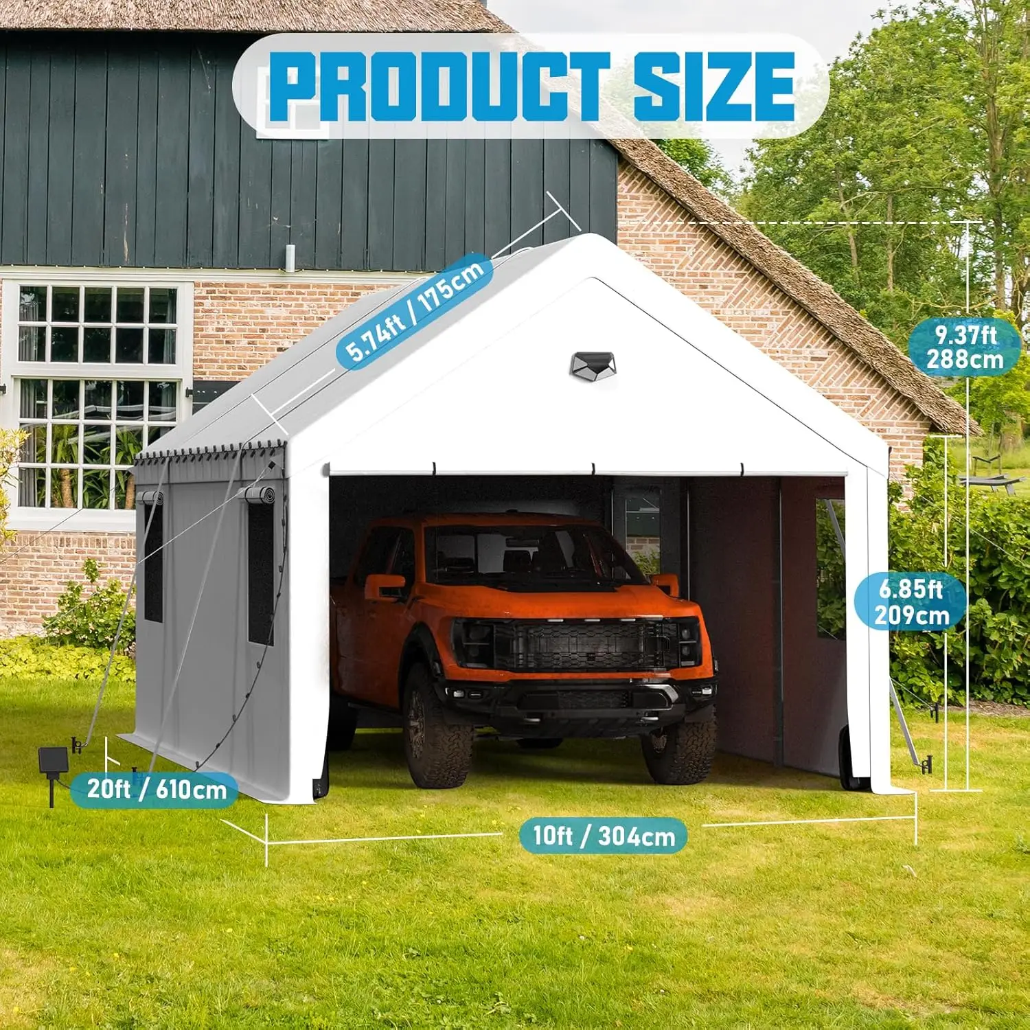 Carports 10X20 Heavy Duty, Carport Canopy, Portable Car Port Garage, Car Shelter All Weather, White