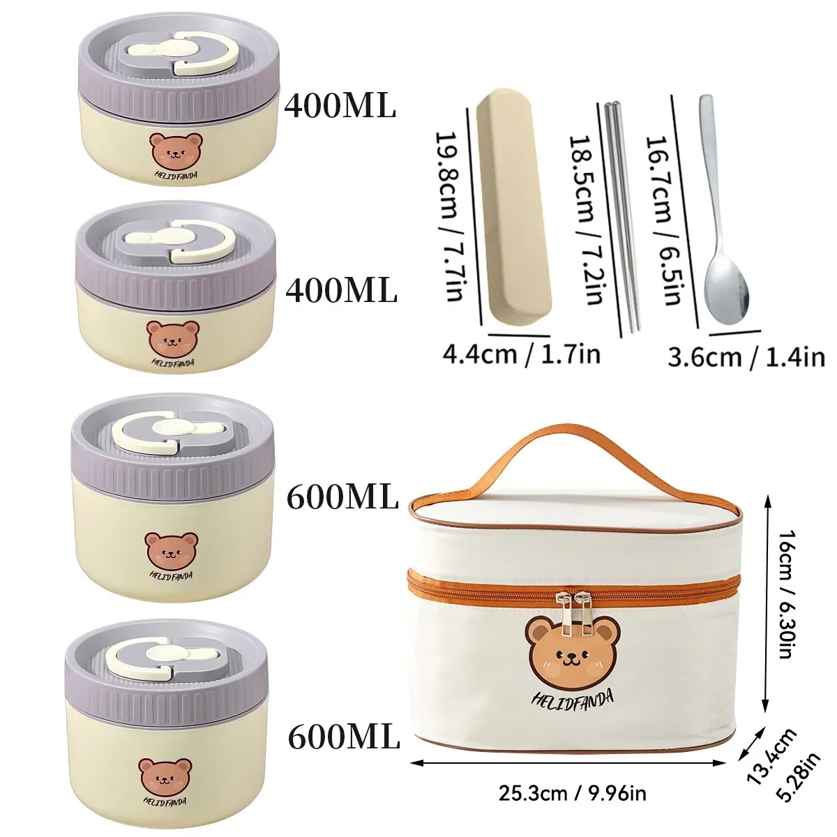 Draagbare, geïsoleerde lunchbox voor kinderen en studenten, schattig rond model, gemaakt van 304 roestvrij staal, thermische lunchbox met handvat, kan worden verwarmd.