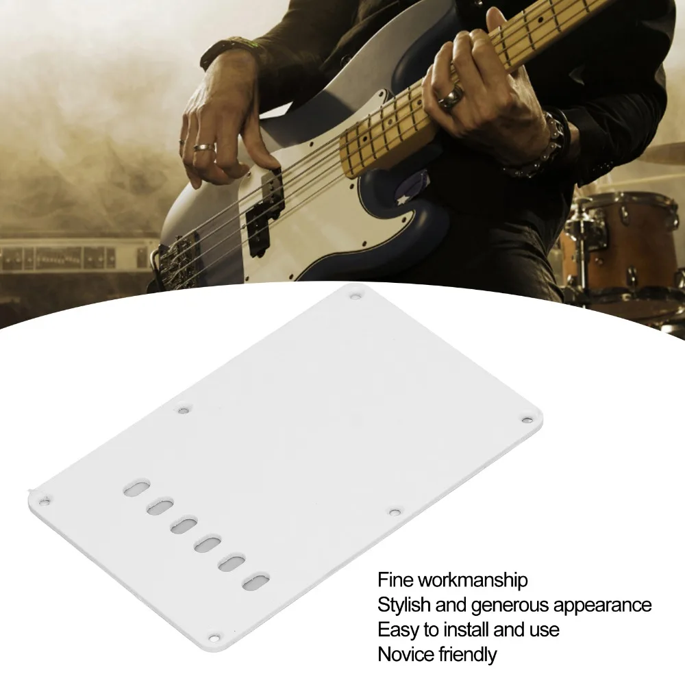 6 Holes Electric Guitar Back Cover Plate White/Black/Beige PVC Tremolo Cavity Cover With Screws Guitar Parts Back Plate