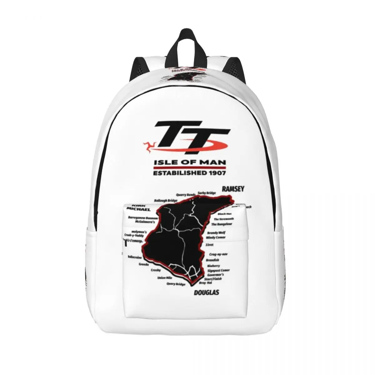 

Isle Of Man TT Canvas Backpacks for Women Men College School Students Bookbag Fits 15 Inch Laptop Racing Bags