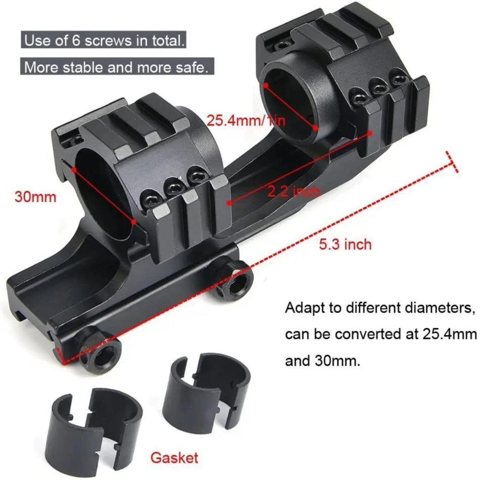 Ohhunt-Scope Mount Rings, High Profile Integral,Flashlight Tube Clamp,25.4mm, 30mm, 20mm,62mm, 1 \