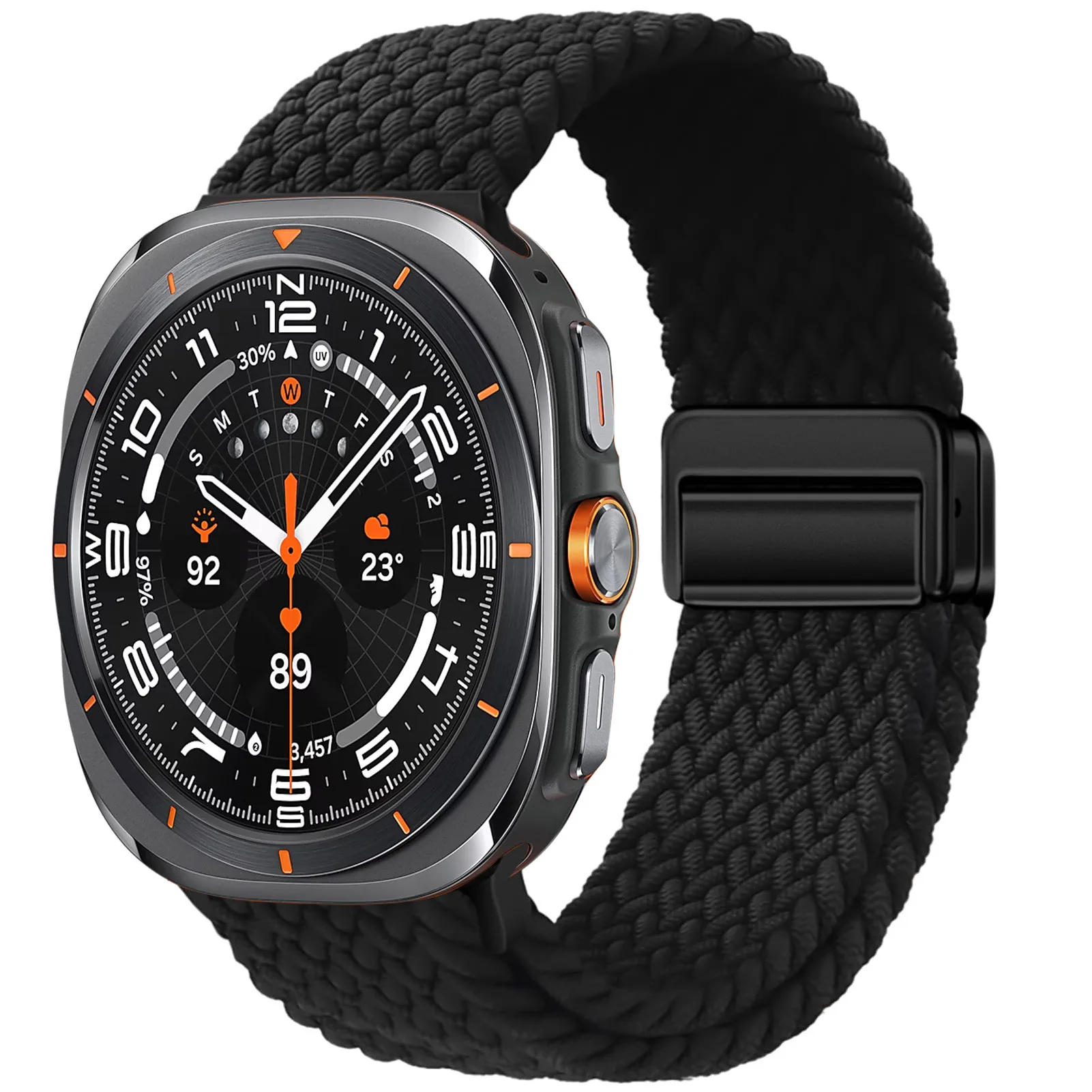 Nylon-Magnetschnallenarmband für Samsung Galaxy Watch Ultra 47 mm geflochtenes Solo-Loop-Armband für Galaxy Watch Ultra 47 mm Correa – Detail 9