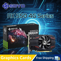 SOYO AMD GPU Radeon RX 550 4G GPU RX 560 GDDR5 Computer components PC Gaming Video R9 370 R7 350 Graphics Card RX550