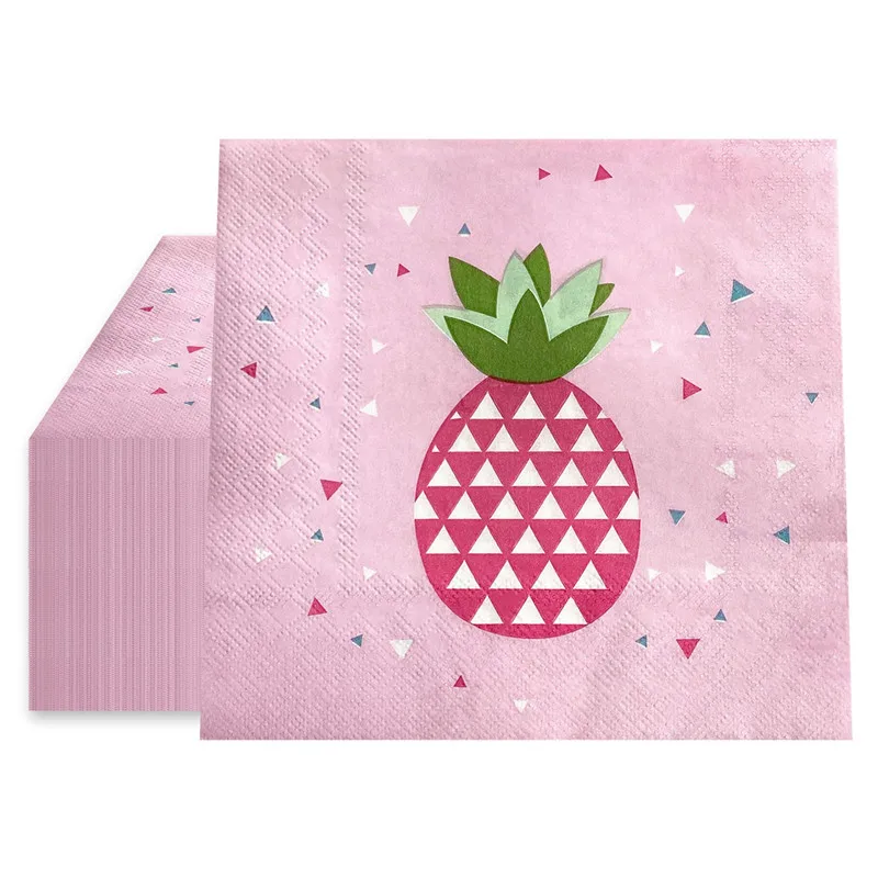 20Pcs/pack 33x33cm Pineapple Printed Table Dinner Napkins Paper Tissue Home Wedding Party Decoration Supplies