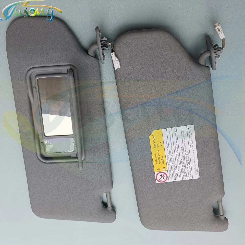 Yasong Panel Visor matahari depan mobil abu-abu dengan lampu cermin rias untuk Mitsubishi ASX 2007-2021 Outlander 2007-2021