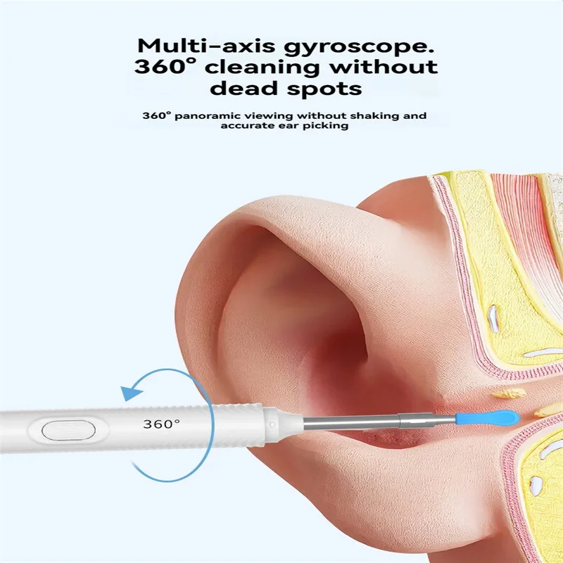 Visual ear wash with camera LED light 3.5mm lens earwax removal tool with video high-definition luminous ear spoon set