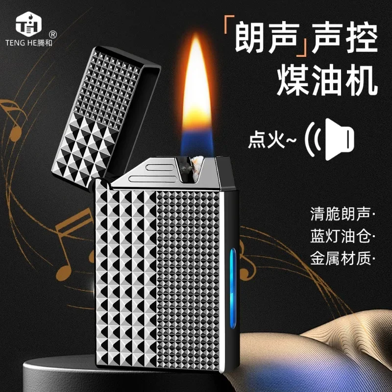 

Metal Paris Nail Intelligent Voice Controlled Ignition Lighter Visual Gas Window USB Charging Electric Lighters