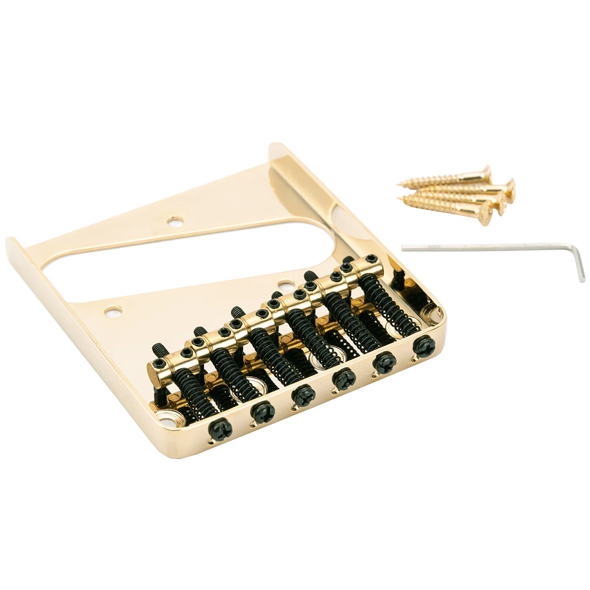 Musiclily Pro 54mm Tele Bridge Vintage 6 Barrel Saddles for Telecaster Style Electric Guitar, Gold