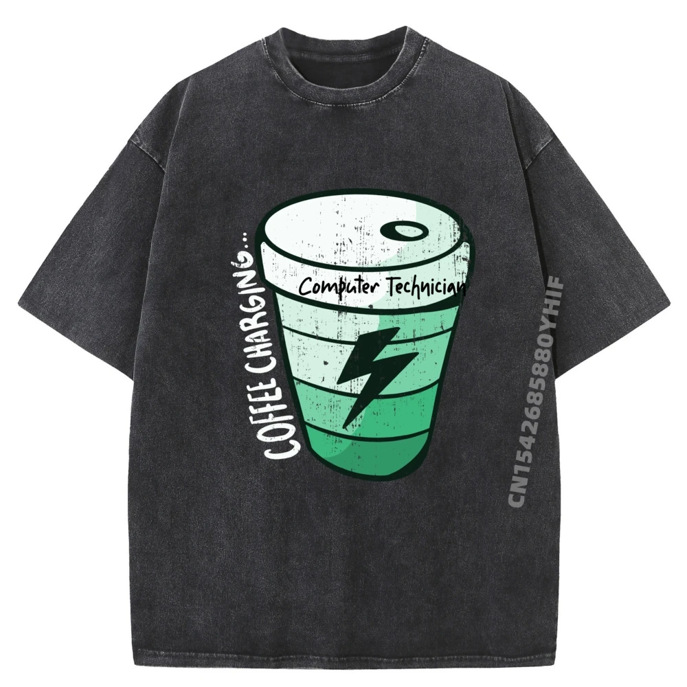 

Computer Technician Designer T Shirt Male Man Clothes Printed T-shirt Casual Fashion Washed Shirt Mens Gifts