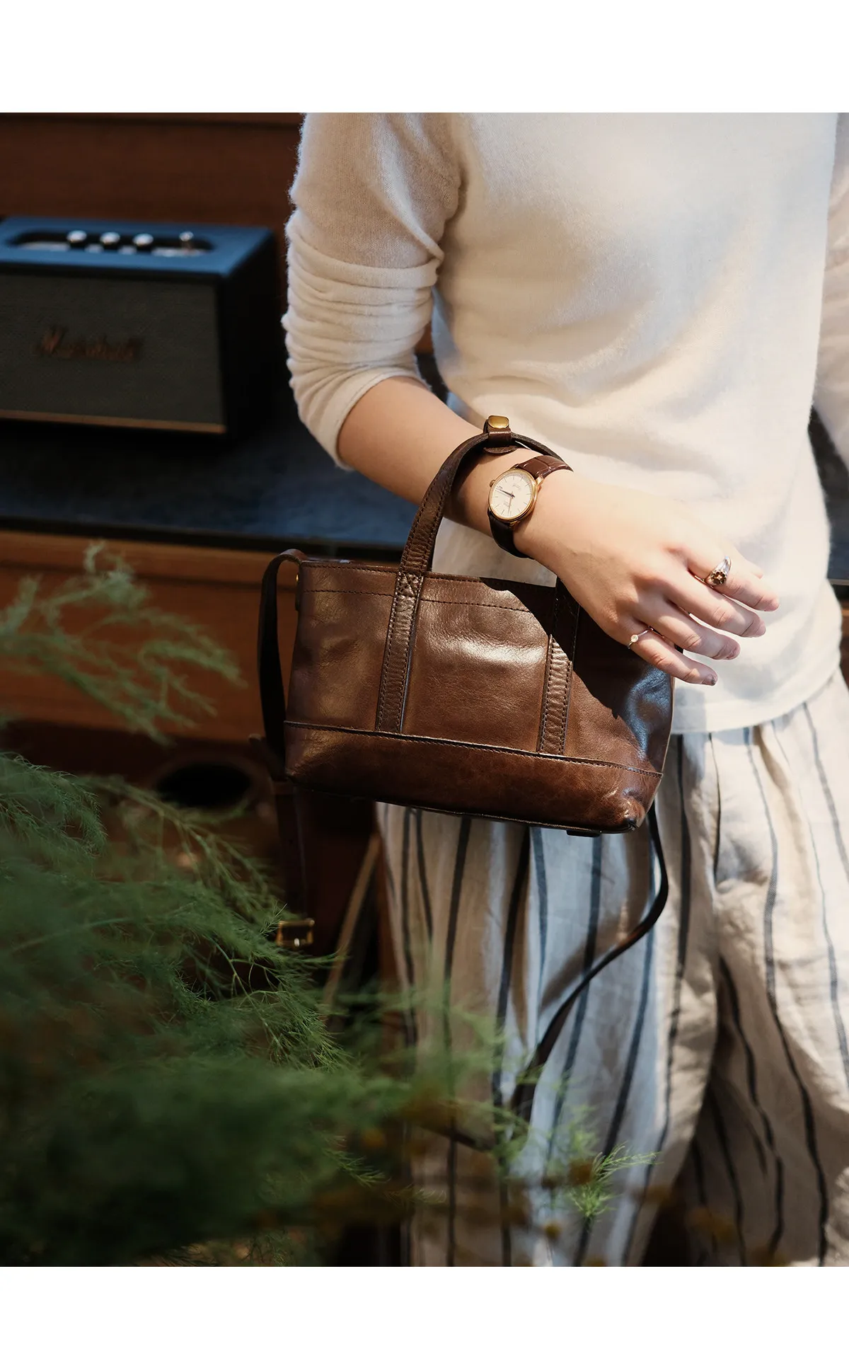 PNDME lässige handgefertigte Damen-Handtasche aus echtem Leder, modische Designer-Handtasche aus natürlich pflanzlich gegerbtem Rindsleder, Umhängetasche – Detail 12