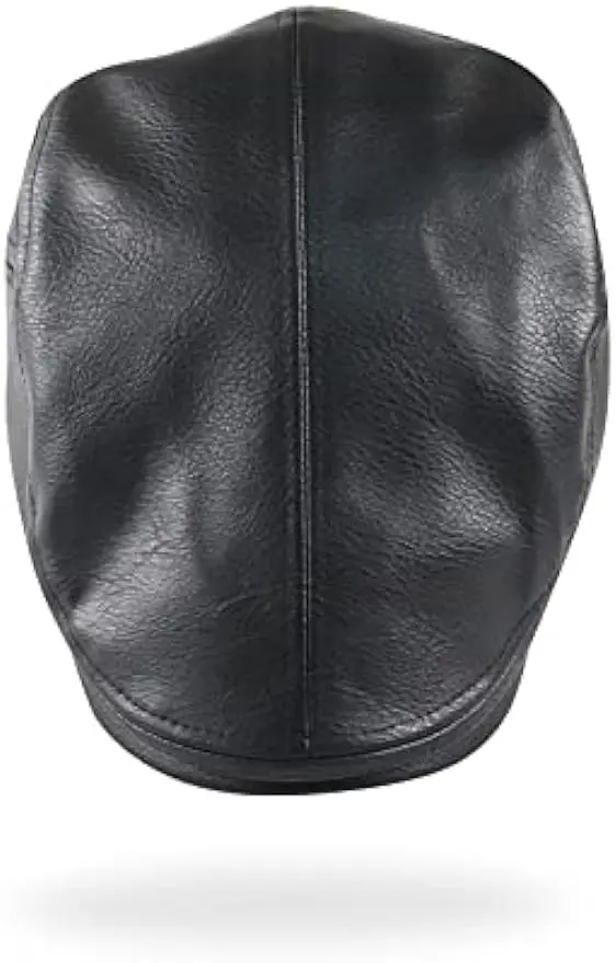 

Mens Ivy Cap PU Leather Newsboy Hat Adjustable Beret Caps Classic Golf Flat Cap Gatsby Driving Fishing Hat