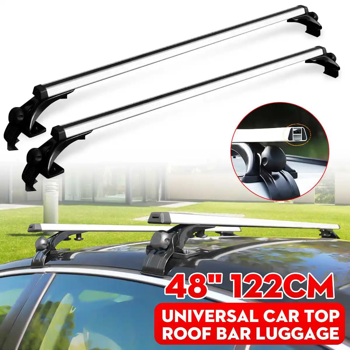 

2pcs 48" 122cm Universial Car Roof Rack Strip Basket Cross Tube Bar Cargo Luggage Carrier forToyota Scion for Mazda Mitsubishi