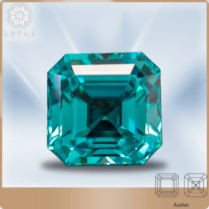 

Lab Grown Paraiba Square Chamfer VVS1 Gemstone Charms Diy for Advanced Jewelry Making Materials Selectable AGL Certificate