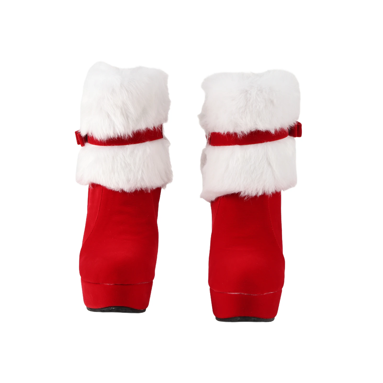 Stivali invernali da donna nuovi Stivali impermeabili con plateau e tacco alto Stivali da Babbo Natale Stivali comodi decorativi con fiocco Stivali rossi natalizi