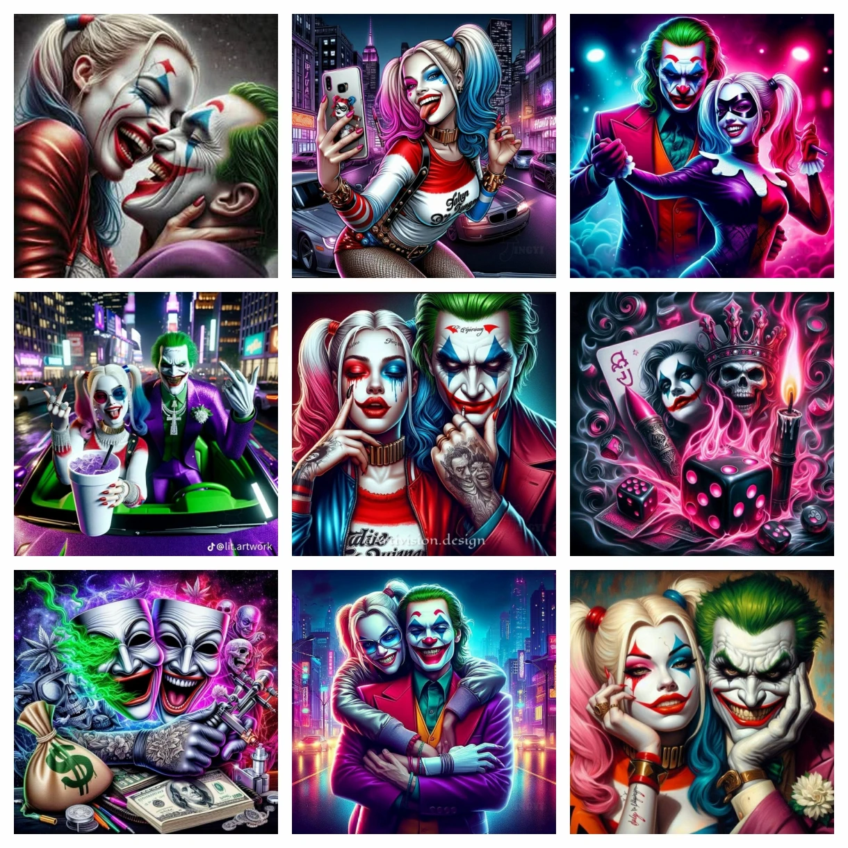 DC Character Diamond Painting Harley Quinn And Joker Cross Stitch Mosaic Embroidery Wall Decor 5D DIY Hanging Art New Big Size