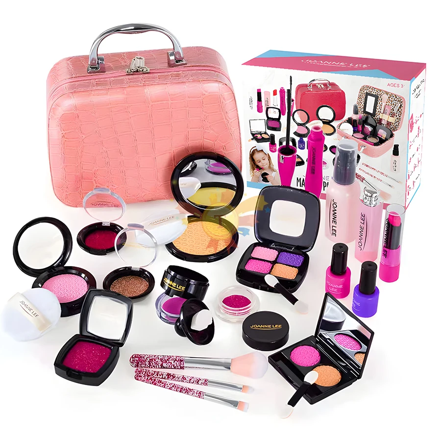 

(Not Real Makeup)Pretend For Girls, Pretend Play Set - With Cosmetic Bag Birthday Christmas, Toy