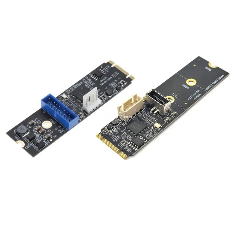 

NVME to Type-C Front Type-E A-Key 19PIN Extension USB3.2 Adapter Card 5Gbps Support-Renesas uPD720202 Chipset Dropship