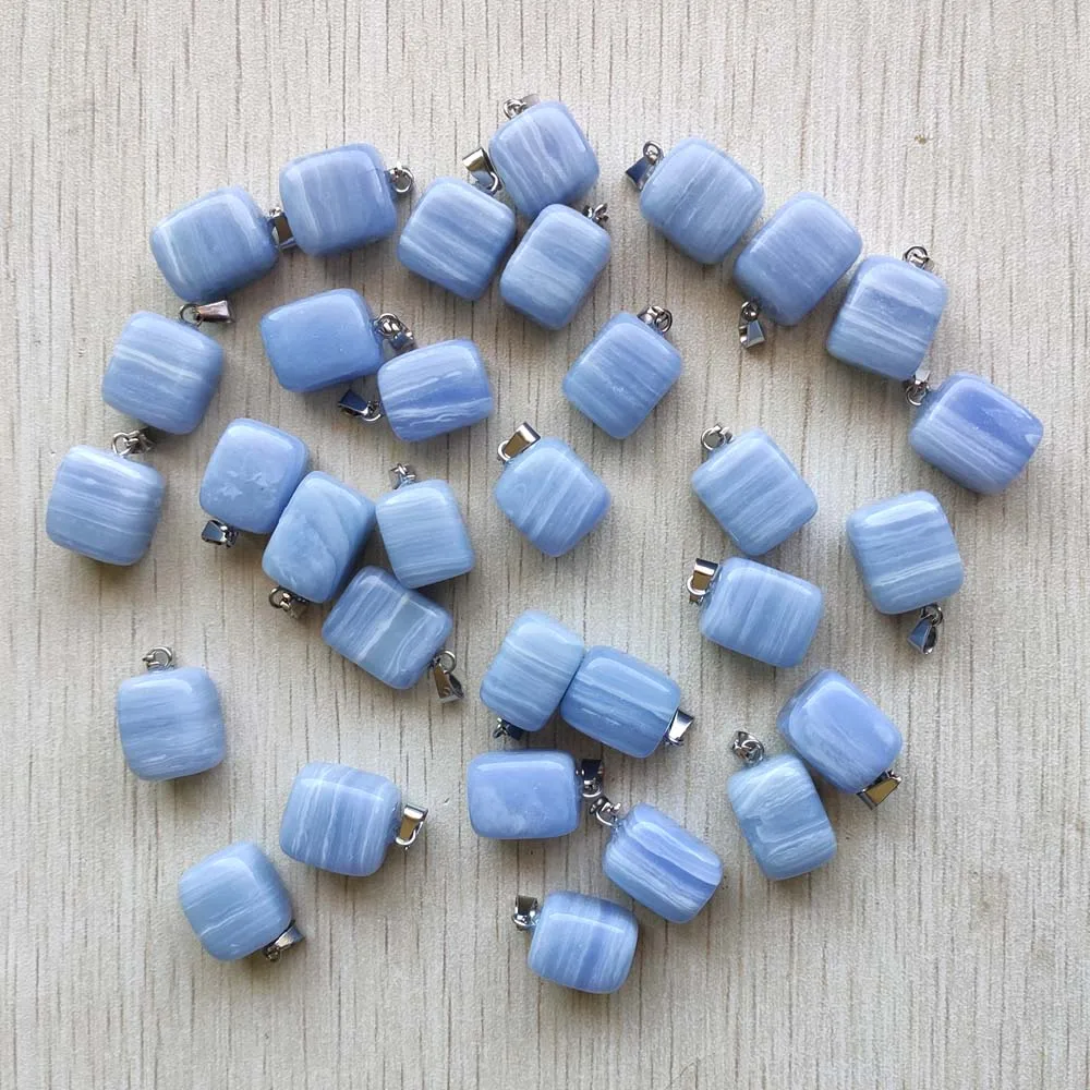 Good quality Synthetic blue stripe onyx Irregular pendants for jewelry Accessories making 50pcs/lot wholesale free shipping