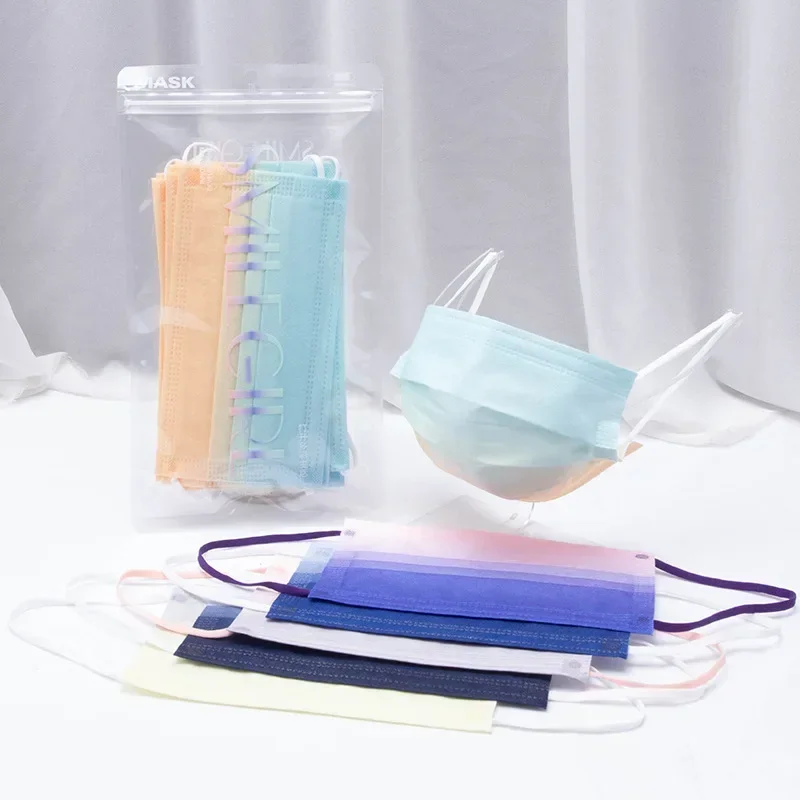 Adult Disposable Non-woven 3-layer Anti Dust Breathable Mask with Elastic Earband Black Face Mask 10PCS