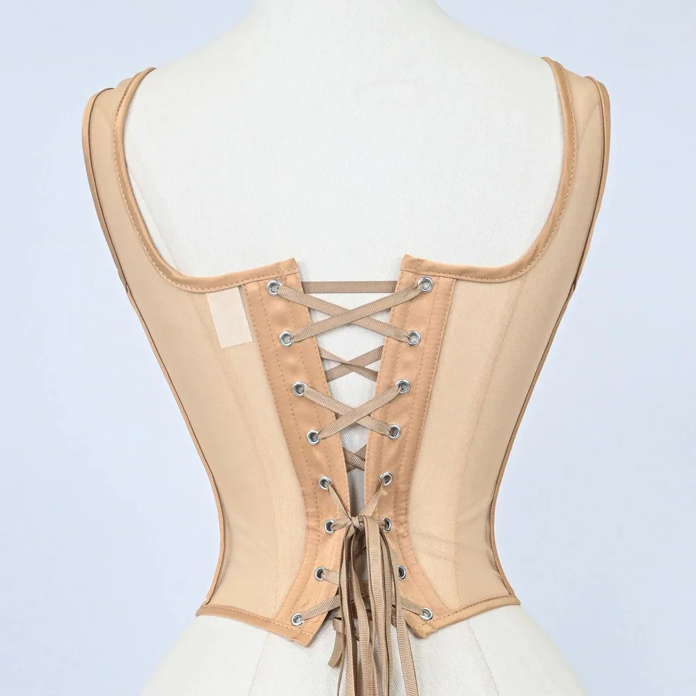 Women Summer Bustier Corset Vest OverBust Lace Up Boned Shaping Tops Bodice Transparent Mesh Waist Trainer Slim Fit Tube Tops view 4