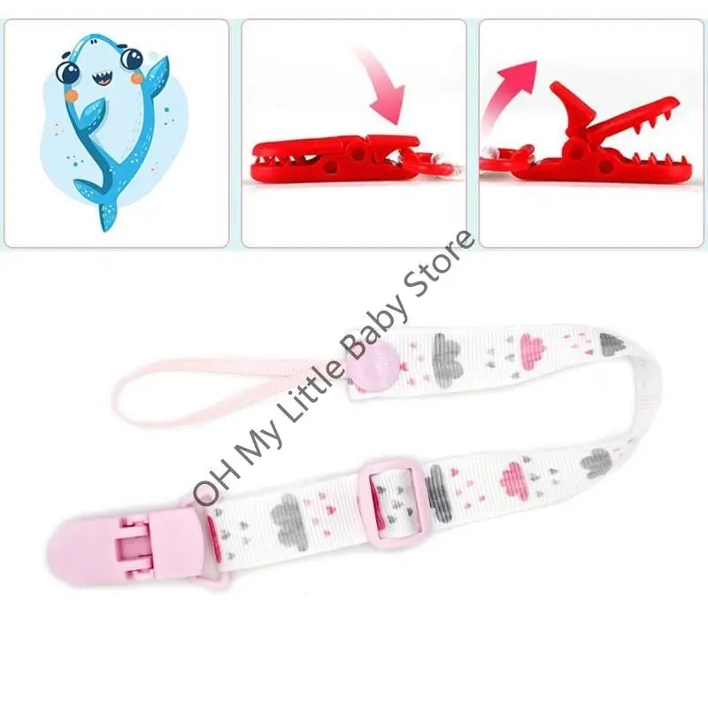 M76C الكرتون طباعة هوة كليب سلسلة الطفل عضاضة مصاصة سلسلة حامل كليب